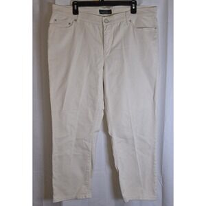 LRL Ralph Lauren Jeans Co White Modern Straight Cropped Pants Women Size 16W